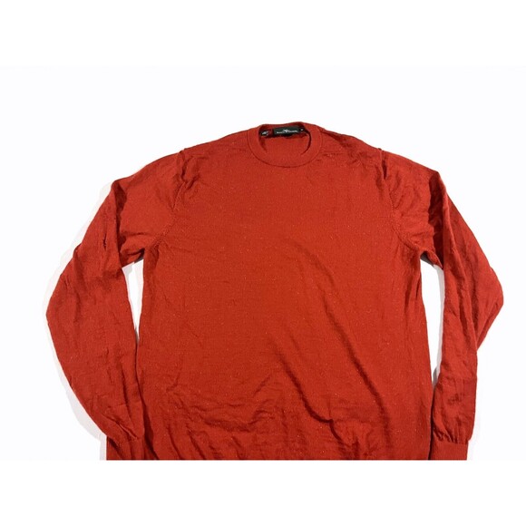 Rodd Gunn Sweater Mens Pullover Orange Merino Wool Casual Adult Sz M PILING - Picture 2 of 7